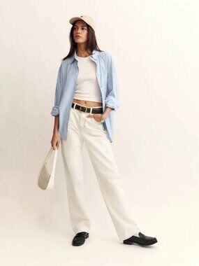 Reformation Val 90s Mid Rise Straight Jeans Fior Di Latte 24